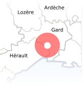 Carte du sud de la France présentant la zone d'intervention de Robertoiture